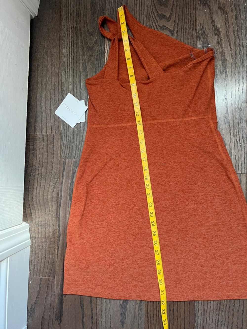 Beyond Yoga Rust One-Shoulder Knit Dress - Picture 5 of 9